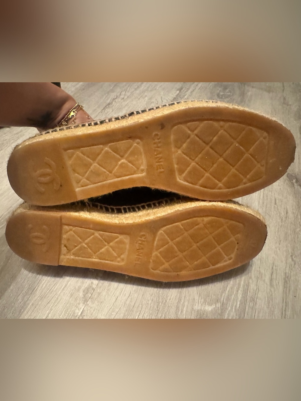 CHANEL Lambskin CC Espadrilles 37 Black - Picture 8 of 14